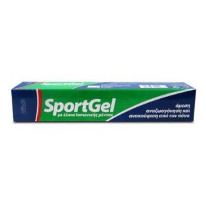 Ένα κουτί Rowo SportGel 100 ml με ελληνικό κείμενο στη συσκευασία, με ζωηρά πράσινο και μπλε χρώματα. Ο δυναμικός σχεδιασμός αντανακλά την εστίαση του προϊόντος στην αθλητική απόδοση και την αποκατάσταση.