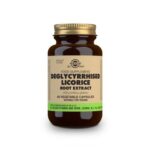 Solgar Deglycyrrhised Licorise Root Extract 60 veg. caps Ένα μπουκάλι Solgar Deglycyrrhised Licorise Root Extract 60 veg. καπέλα, κατάλληλα για vegans.