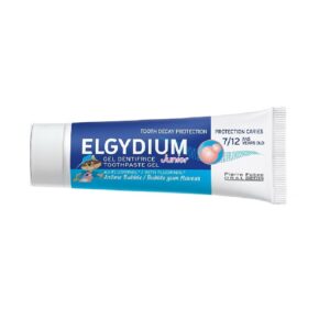 Οδοντόκρεμα Elgydium Junior Bubble Gum 1400 ppm, 50 ml, ιδανική για παιδιά 7-12 ετών.