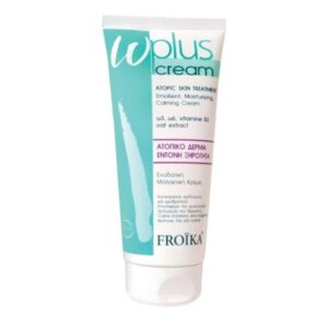 Σωληνάριο Froika Omega Plus Cream 200 ml με κείμενο στα Αγγλικά και Ελληνικά, που δηλώνει ότι είναι για ατοπική περιποίηση και ενυδάτωση δέρματος.