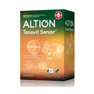 Κουτί Altion Tonovit Senior Multivitamin softcaps με 40 κάψουλες, ειδικά σχεδιασμένο για άτομα ηλικίας 50+.