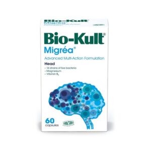 Το Bio-Kult Migrea 60 caps παρέχει μια προηγμένη σύνθεση πολλαπλών δράσεων που περιέχει ζωντανά βακτήρια, μαγνήσιο και βιταμίνη Β6.