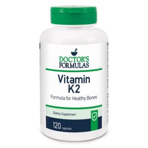 Ένα μπουκάλι Doctor's Formulas Vitamin K2 120 caps συμπλήρωμα διατροφής για τη διατήρηση υγιών οστών.