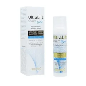 Η Froika Ultra Lift Cream Light 50 ml, συμπεριλαμβανομένου του κουτιού συσκευασίας και του μπουκαλιού της, προσφέρει αντιρυτιδικό λίφτινγκ ημέρας και νύχτας.