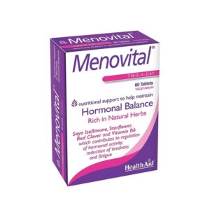 Συμπλήρωμα διατροφής Box of Health Aid Menovital 60 tabs για ορμονική ισορροπία, πλούσιο σε φυσικά βότανα της HealthAid.