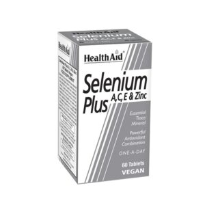 Ένα κουτί Health Aid Selenium Plus A, C, E & Zinc, που περιέχει 60 ταμπλέτες.