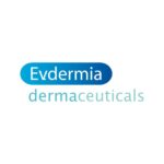 Λογότυπο Evdermia με φόντο μπλε ντεγκραντέ σε σχήμα κάψουλας.