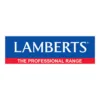 Λογότυπο Lamberts με το σλόγκαν «The Professional Range» σε μπλε και κόκκινο φόντο.