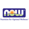 Λογότυπο NOW Foods με γραφικό ήλιου και τοπίου, συνοδευόμενο από το κείμενο «Διατροφή για βέλτιστη ευεξία.