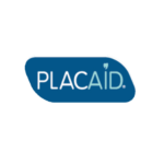 Λογότυπο Placaid με μπλε σχέδιο με το κείμενο "PLACAID" και ένα μικρό εικονίδιο δοντιού τοποθετημένο πάνω από το γράμμα "I".
