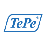 Το λογότυπο TePe διαθέτει έντονα μπλε γράμματα και μπλε περίγραμμα σε λευκό φόντο.