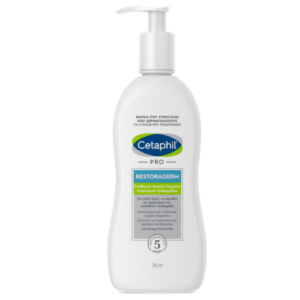 Cetaphil Pro Restoraderm Body Lotion, 295 ml, σε μπουκάλι αντλίας με ελληνικό κείμενο στην ετικέτα.