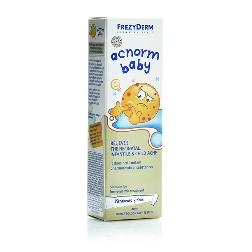 Η κρέμα Frezyderm Ac-Norm Baby 40 ml συσκευάζεται σε ένα αξιολάτρευτο κουτί στολισμένο με έναν χαριτωμένο μωρό πλανήτη κινουμένων σχεδίων, καθιστώντας την ιδανική για την αντιμετώπιση της βρεφικής και παιδικής ακμής. Ειδικά σχεδιασμένη για το ευαίσθητο δέρμα του μικρού σας, αυτή η κρέμα 40 ml εξασφαλίζει απαλή φροντίδα.