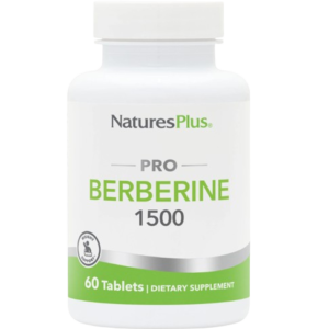 Λευκό μπουκάλι Nature's Plus Pro Berberine 1500mg με 60 δισκία.