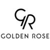 Το Λογότυπο Golden Rose διαθέτει ένα μαύρο λογότυπο "GR" με το κείμενο "GOLDEN ROSE" από κάτω σε λευκό φόντο.