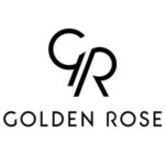 Το Λογότυπο Golden Rose διαθέτει ένα μαύρο λογότυπο "GR" με το κείμενο "GOLDEN ROSE" από κάτω σε λευκό φόντο.