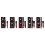 Golden Rose Matte LipKit Τέσσερα κουτιά Golden Rose Matte LipKit, το καθένα με ασορτί υγρό κραγιόν και επένδυση χειλιών μπροστά.