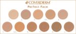 Coverderm Perfect Face Make-Up SPF20 30ml Το Coverderm Perfect Face Make-Up SPF20 30ml διαθέτει 11 κυκλικές αποχρώσεις βάσης (1–9, 5A, 6) σε δύο σειρές, παρέχοντας άψογη επιδερμίδα για κάθε τόνο δέρματος.
