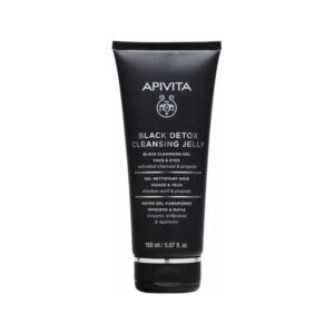 Το Apivita Black Detox Cleansing Jelly προσώπου-ματιών με Ενεργό Κάρβουνο & Πρόπολη, 150 ml, καθαρίζει σε βάθος το δέρμα και είναι κατάλληλο για το πρόσωπο και τα μάτια.