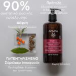 Το σαμπουάν περιποίησης μαλλιών Apivita Women's Tonic Hippophae TC & Laurel Eco Pack 500ml διαθέτει ελληνικό κείμενο και βοτανικά συστατικά, αναδεικνύοντας τη φυσική, τονωτική και χωρίς σιλικόνη σύνθεσή του για να θρέψει και να αναζωογονήσει τα μαλλιά.